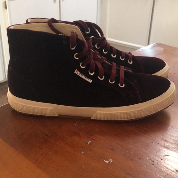 velvet high top superga